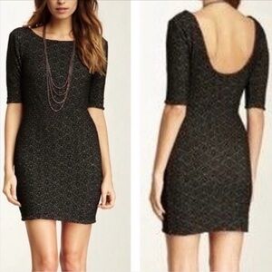 Free People Lady Pucker Scoop Back Bodycon Dress Sz XS